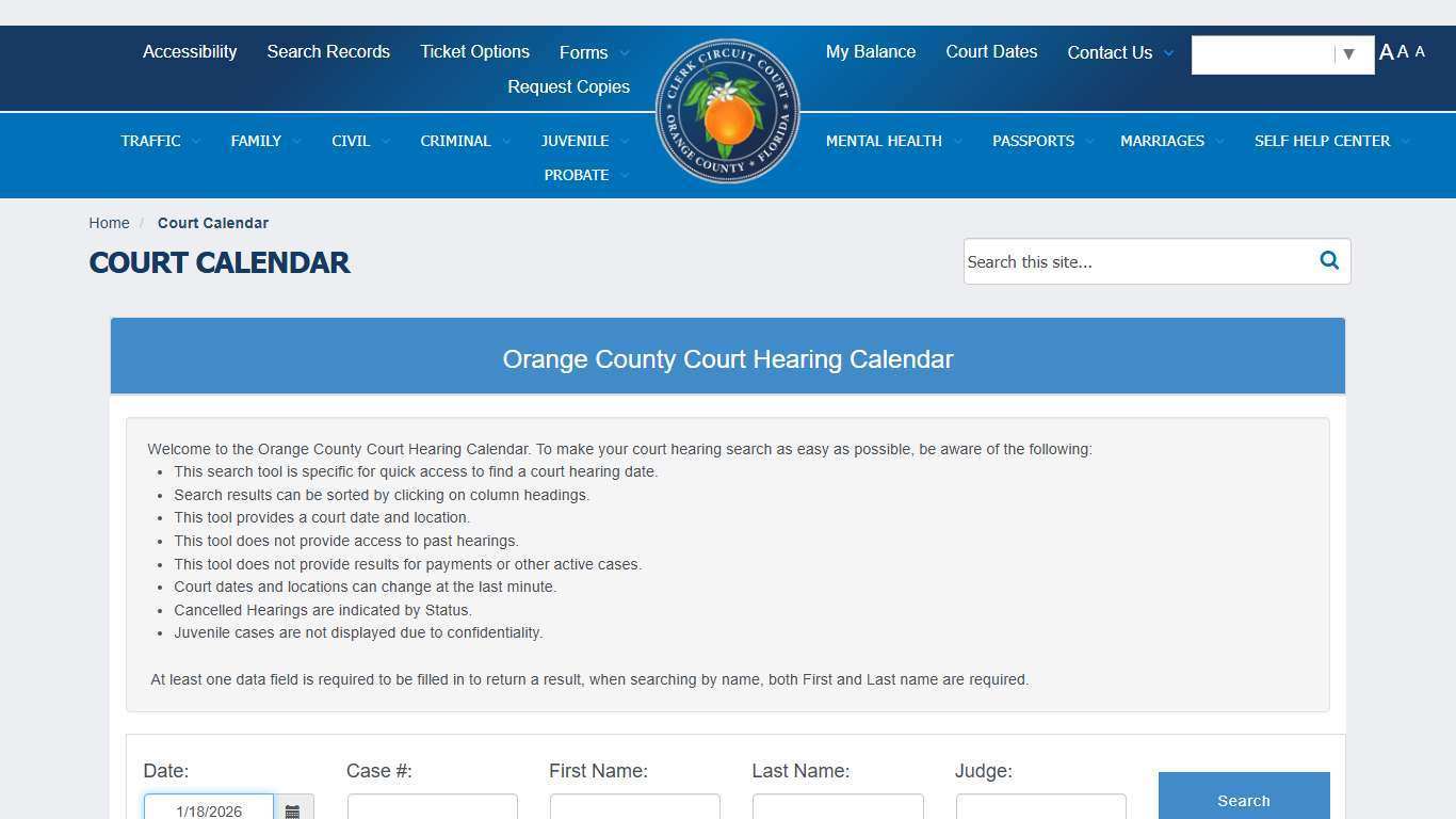 My Orange Clerk Home